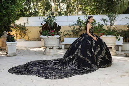 Layla K LK251 Sweetheart Embroidered Cape Quinceanera Gown