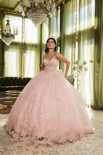 Layla K LK251 Sweetheart Embroidered Cape Quinceanera Ball Gown