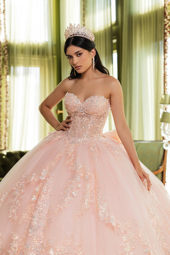 Layla K LK251 Sweetheart Embroidered Cape Quinceanera Ball Gown
