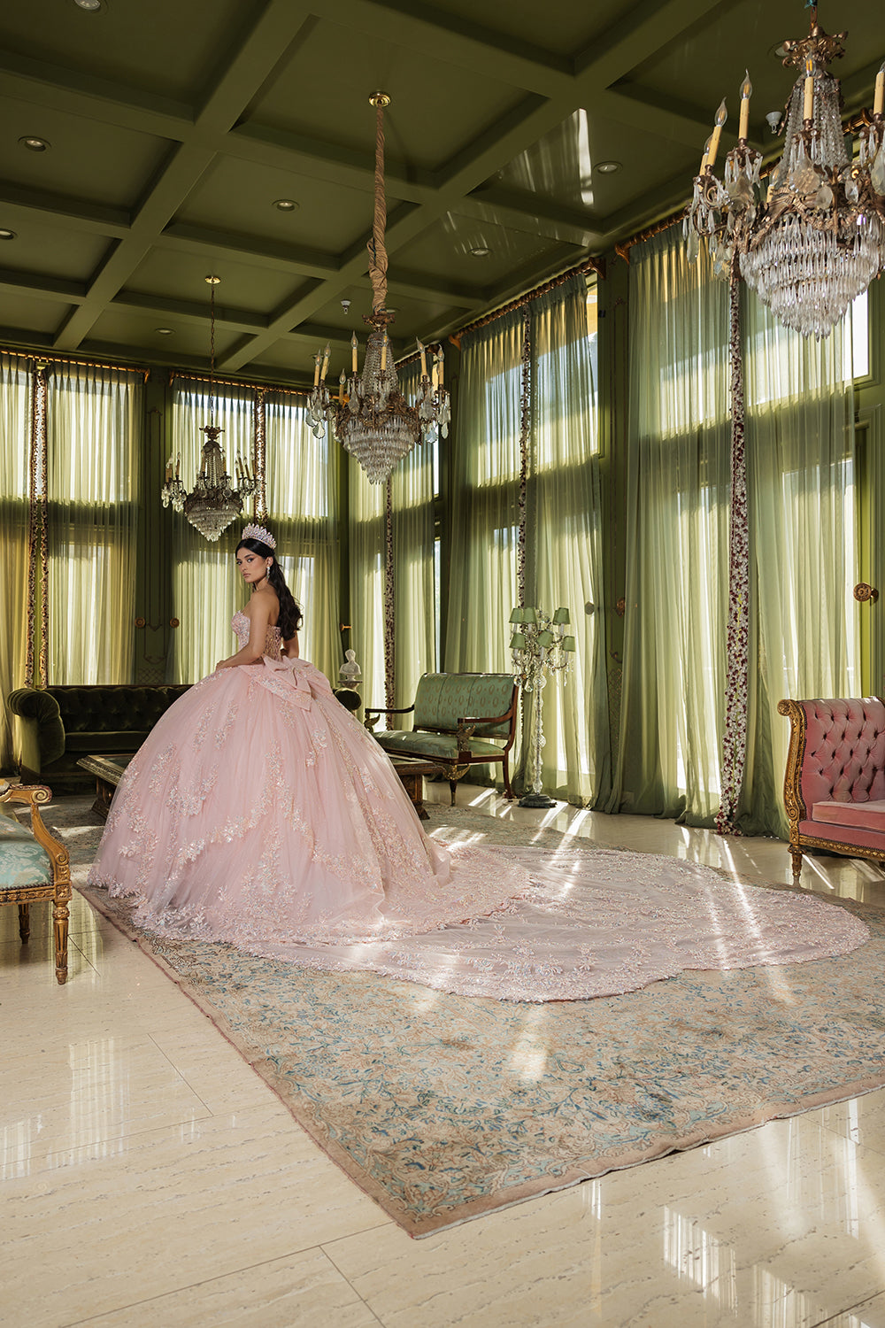 Layla K LK251 Sweetheart Embroidered Cape Quinceanera Gown