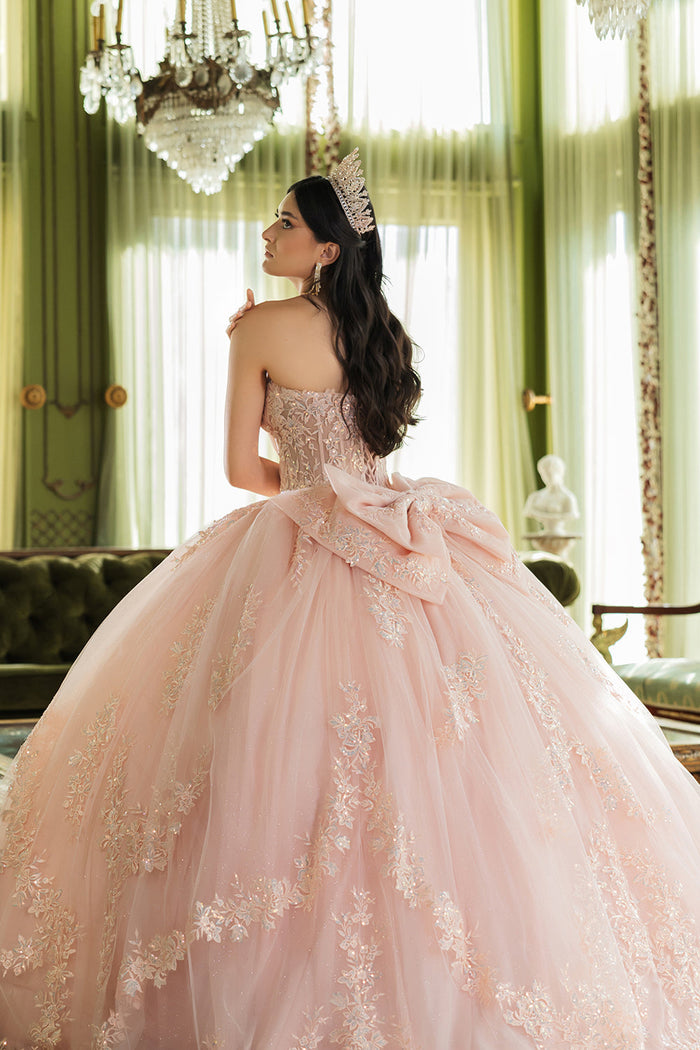 Layla K LK251 Sweetheart Embroidered Cape Quinceanera Ball Gown