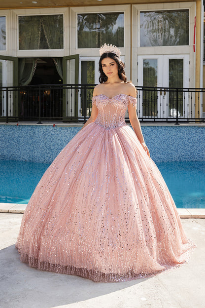 Quince Dress Sweetheart Sleeveless Sequin Ball Dance By Layla K LK264