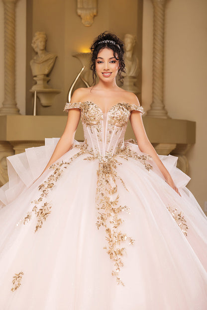 Quinceanera Dress Sweetheart Ruffles Sequin Prom Gown By Layla K LK272