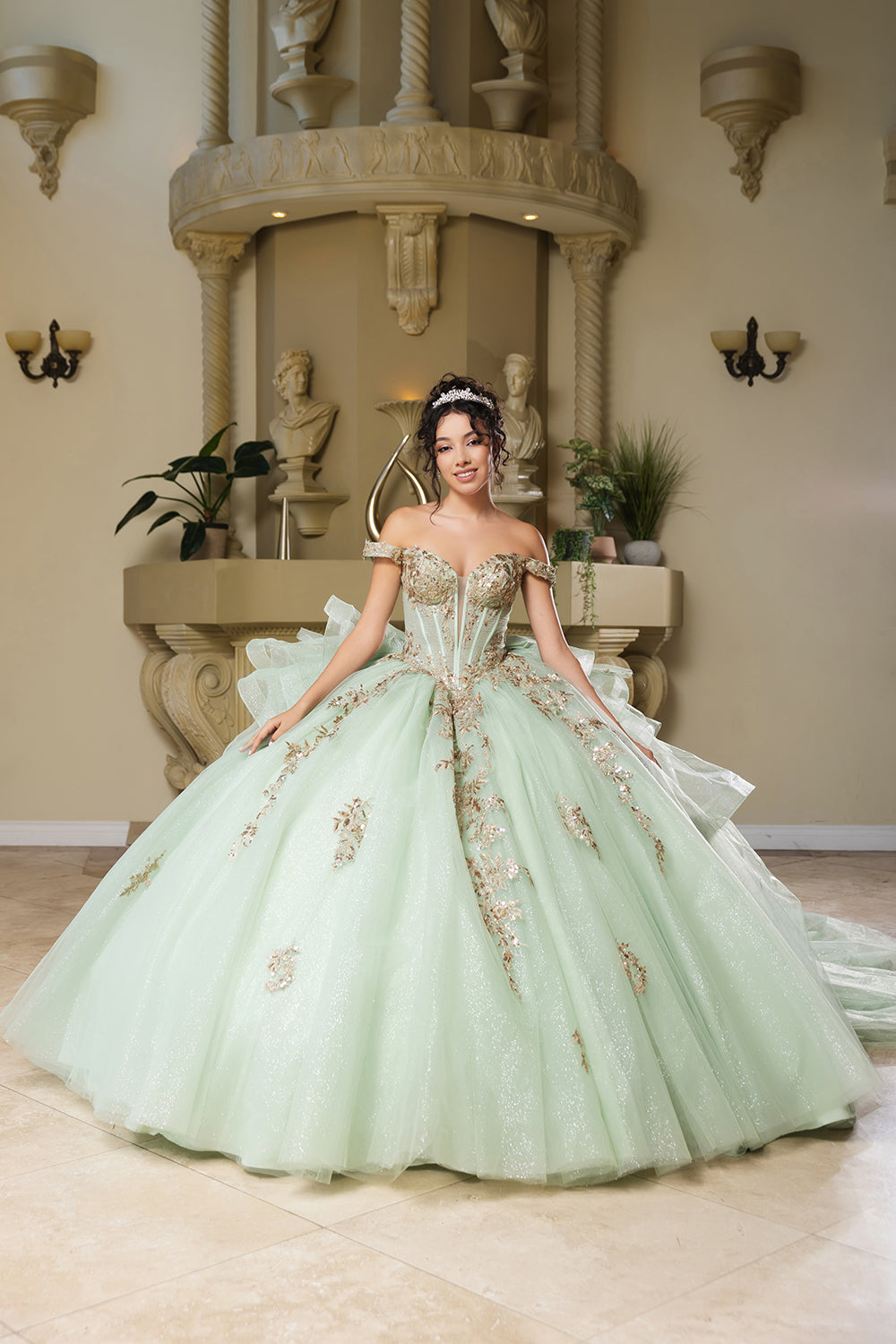 Quinceanera Dress Sweetheart Ruffles Sequin Prom Gown By Layla K LK272