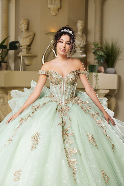 Quinceanera Dress Sweetheart Ruffles Sequin Prom Gown By Layla K LK272