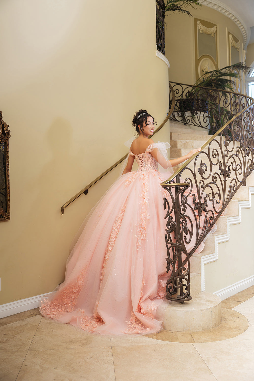 Layla K LK280 Floral 3D Applique Ball Gown Off-Shoulder Quinceañera Dress