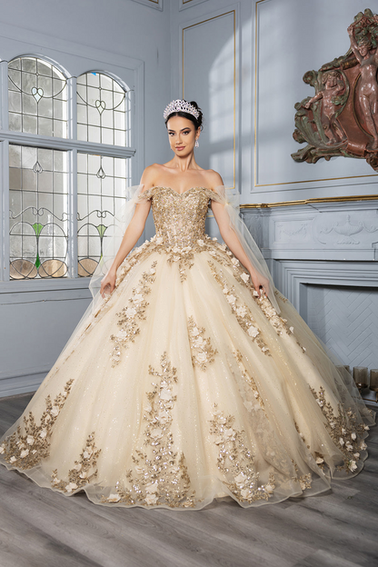 Layla K LK280 Floral 3D Applique Ball Gown Off-Shoulder Quinceañera Dress