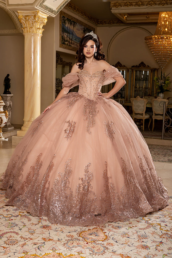 Beaded Corset Bodice Spaghetti Straps Detachable Off Shoulder Sleeves By Layla K LK287
