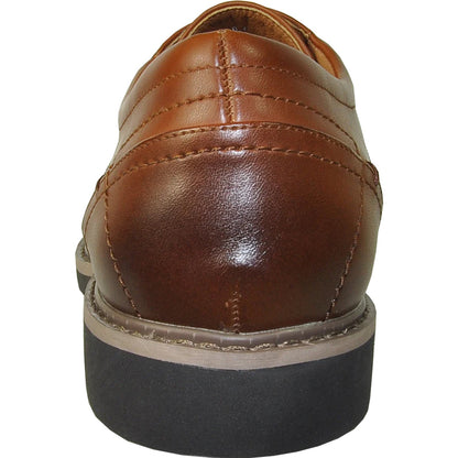 Bravo Mens Relaxed Oxford Dress Shoe in Antique Cognac Brown