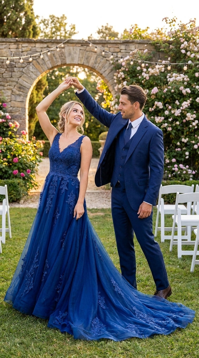 Stacy Adams Men’s Royal Indigo Hybrid Fit 3 Piece Suit, Formal Wedding Prom Dress Suit