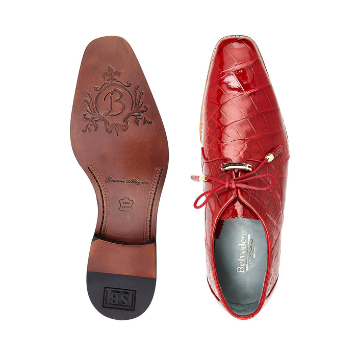 Belvedere Lago - Red Genuine Crocodile Leather Loafers