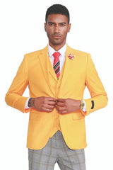 canary-yellow-mens-summer-suit-with-two-button-vest-plaid-pants