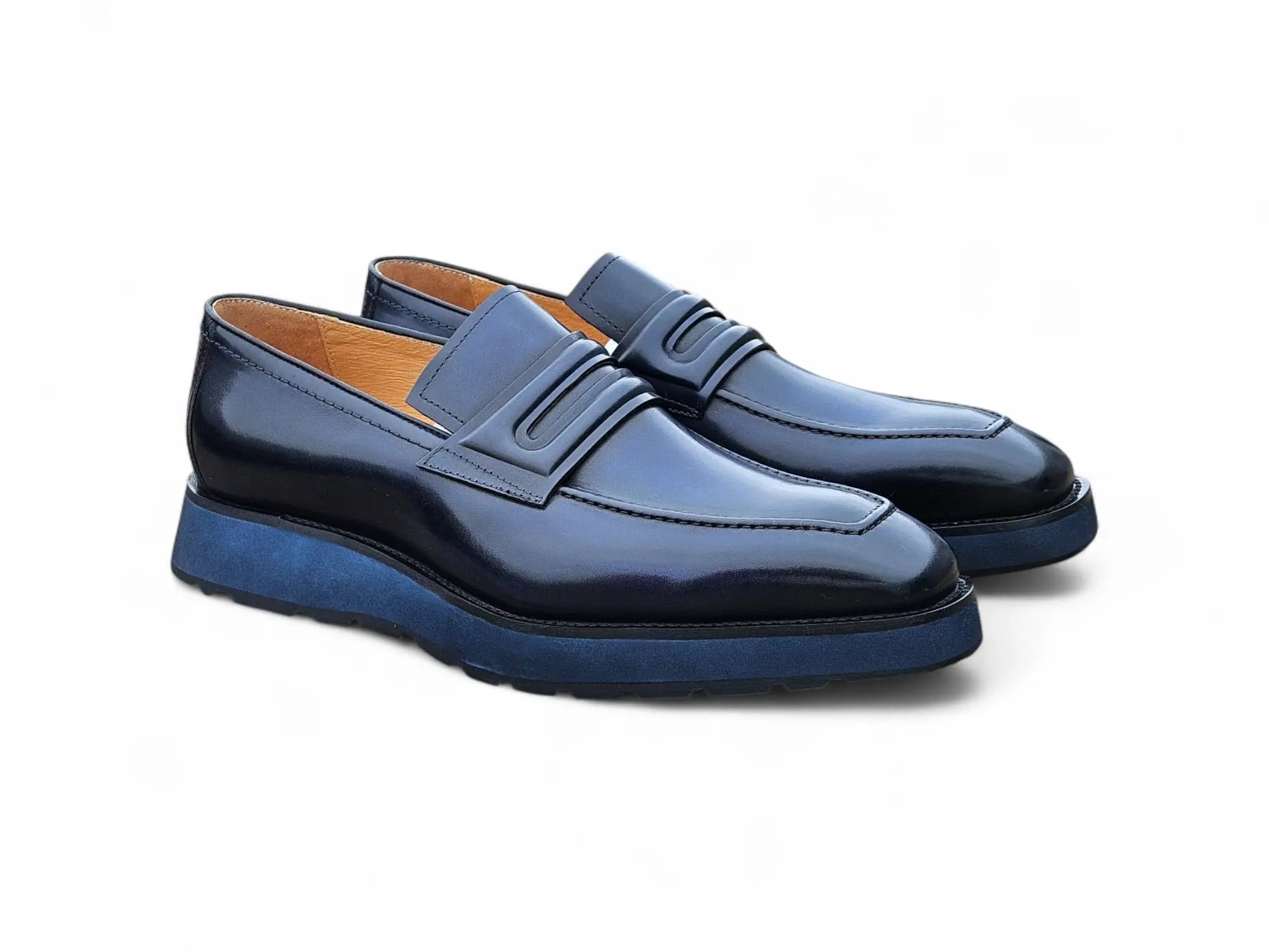 Leather Penny Loafer in Chunky Sole Carrucci