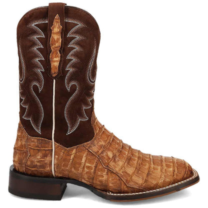 Dan Post Mens Leon Brass/Brown Caiman Leather Western Boots
