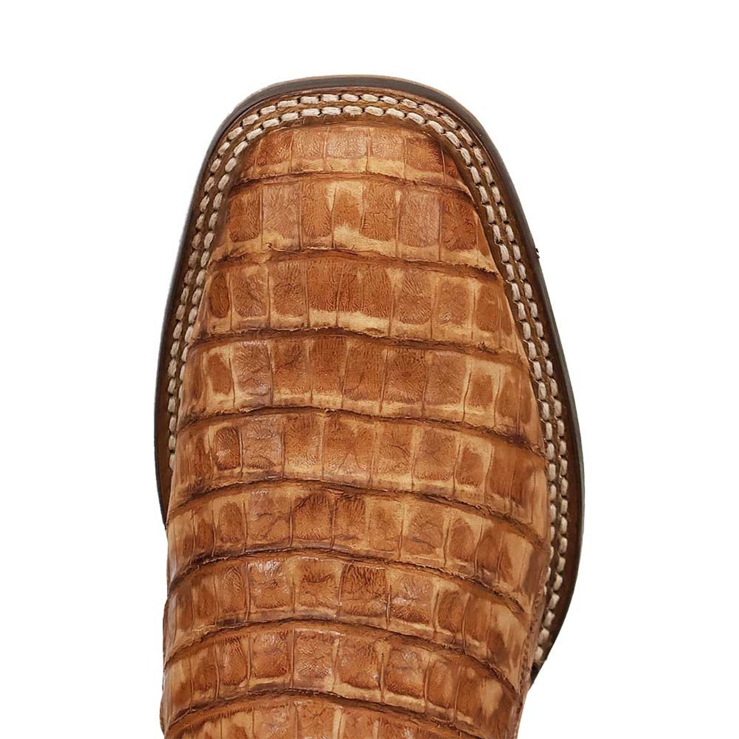 Dan Post Mens Leon Brass/Brown Caiman Leather Western Boots