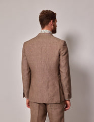 Mens Linen Suit For Beach Wedding - Summer  Suit in Light Brown - Men's Tuxedo USA