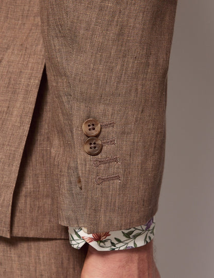Mens Linen Suit For Beach Wedding - Summer  Suit in Light Brown - Men's Tuxedo USA