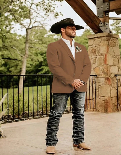 Light Tan Western Blazer - Sand Color