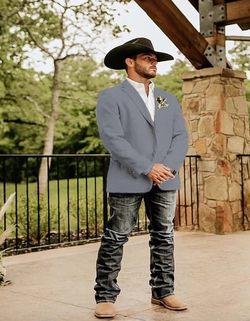 Light Tan Western Blazer - Sand Color