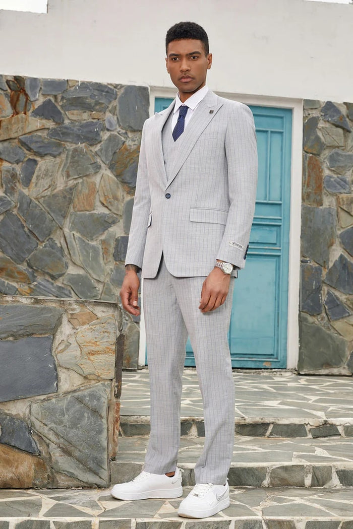 38 Light Grey Suit - Silver Gray Suit For Wedding