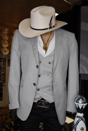 Mens Light Grey Luxury 3-Piece Suit Set