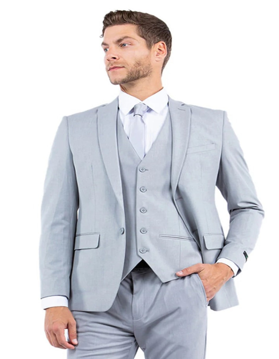 38 Light Grey Suit Silver Gray Suit For Wedding Men's One