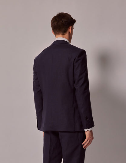 Mens Linen Suit For Beach Wedding - Summer  Suit in Navy Linen - Men's Tuxedo USA