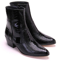 los-altos-mens-black-genuine-ostrich-leg-leather-ankle-boots