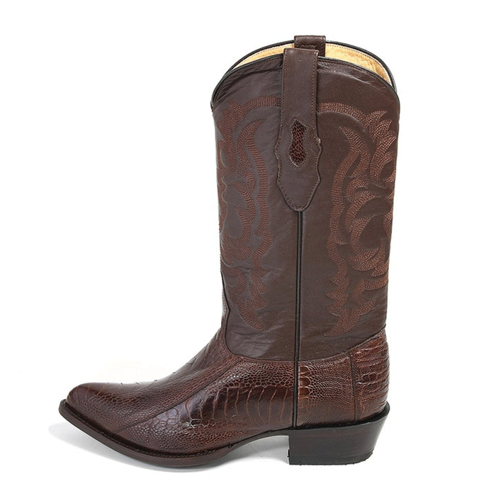 Los Altos Menƒ??s Brown Ostrich Leg Boots