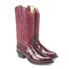 los-altos-mens-burgundy-genuine-eel-skin-j-toe-boots