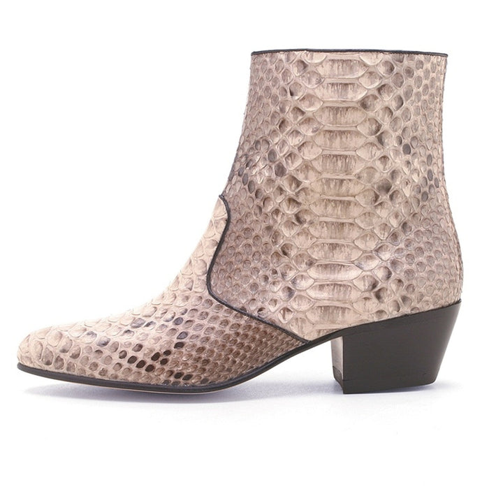 Los Altos Menƒ??s Natural Genuine Python Snakeskin Leather Ankle Boots