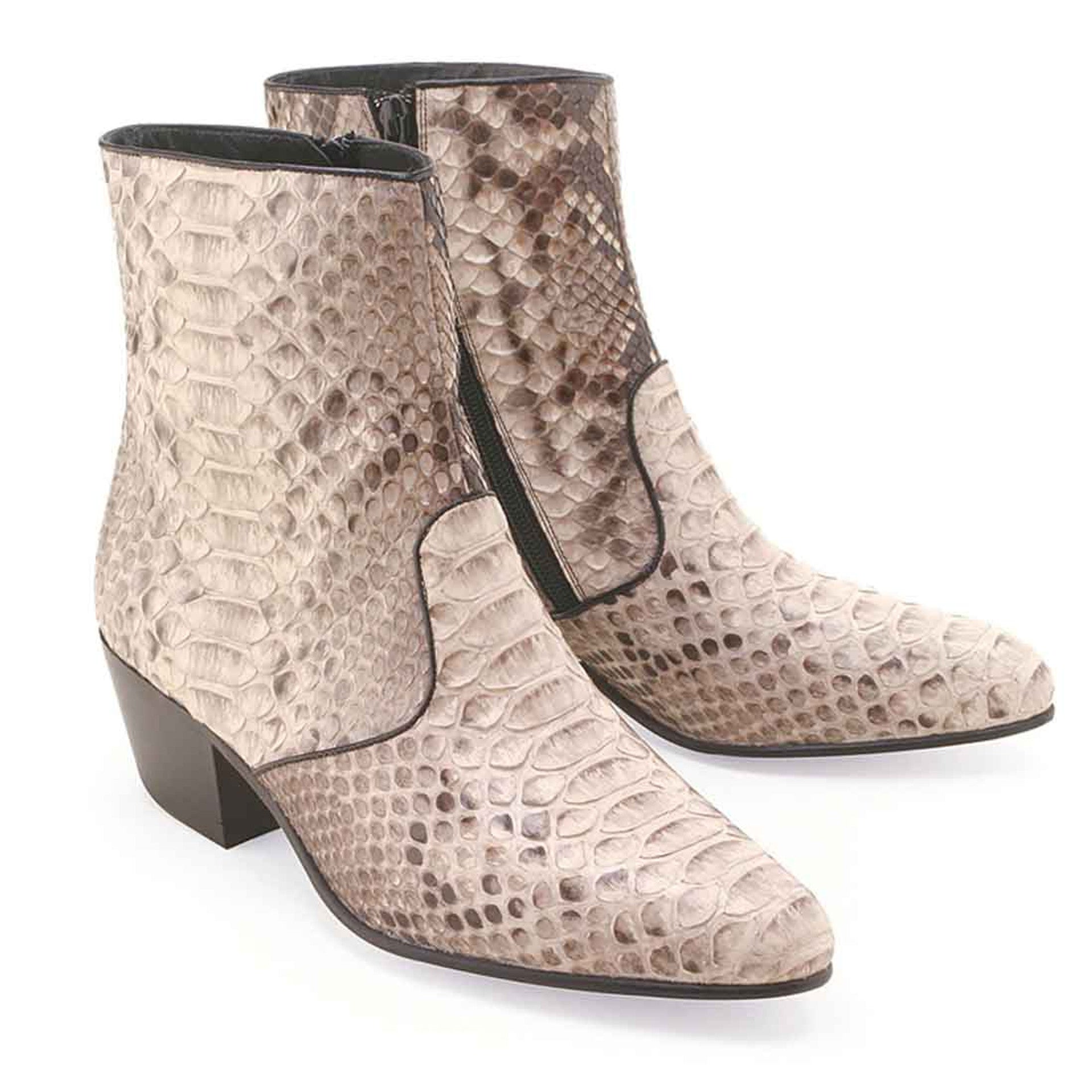 Los Altos Menƒ??s Natural Genuine Python Snakeskin Leather Ankle Boots