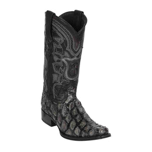 Los Altos Pirarucu Gray & Black European Square Toe Menƒ??s Boot