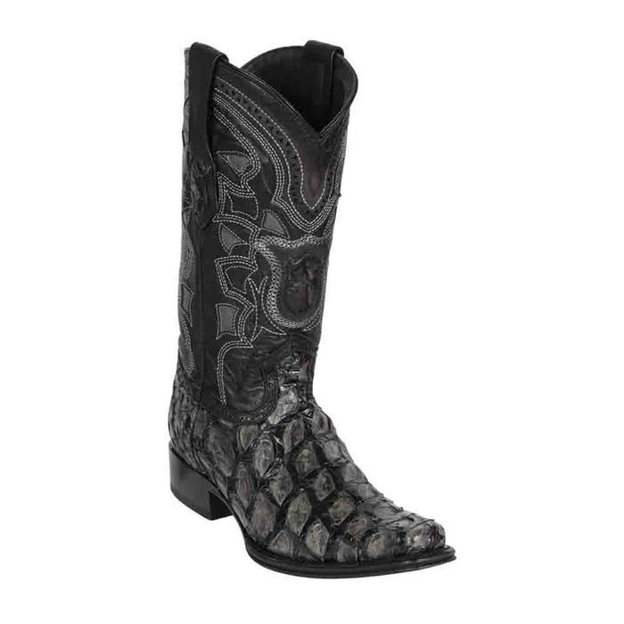 Los Altos Pirarucu Gray & Black European Square Toe Menƒ??s Boot