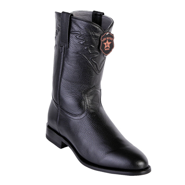 Los Altos Roper Menƒ??s Black Elk Leather Boots