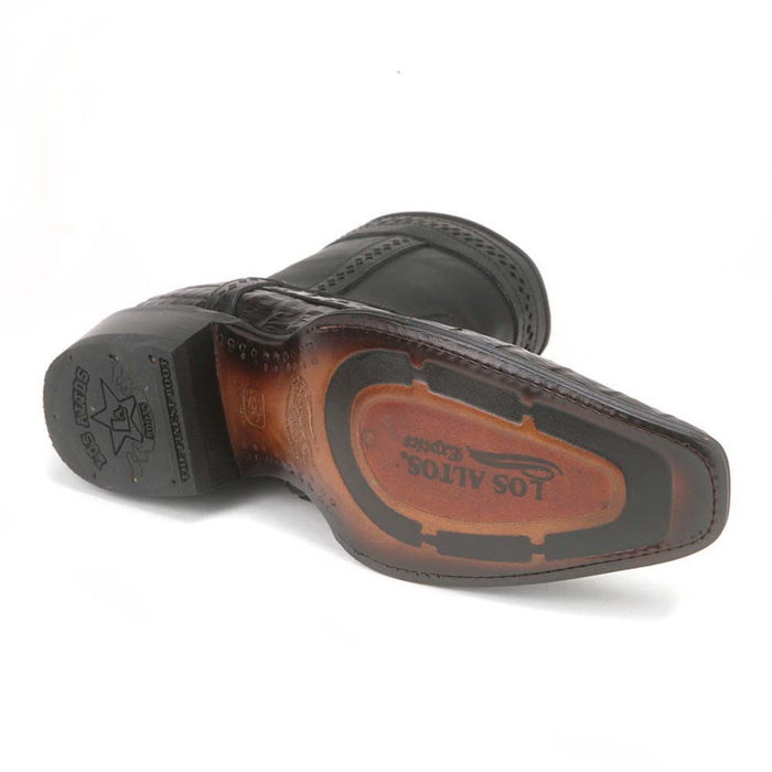 Los Altos Square Toe Menƒ??s Brown Caiman Tail Low Shaft European Boots