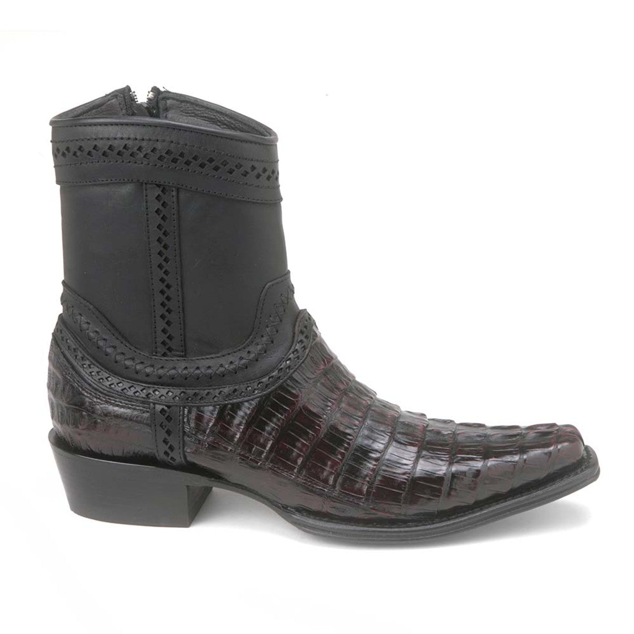 Los Altos Square Toe Menƒ??s Brown Caiman Tail Low Shaft European Boots