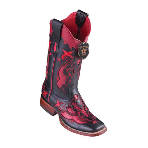 Los Altos Teju Lizard Red Square Toe Womenƒ??s Boot