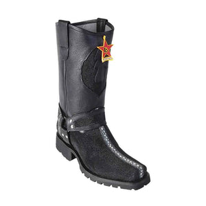 Los Altos Full Rowstone Black Stingray Menƒ??s Biker Boots