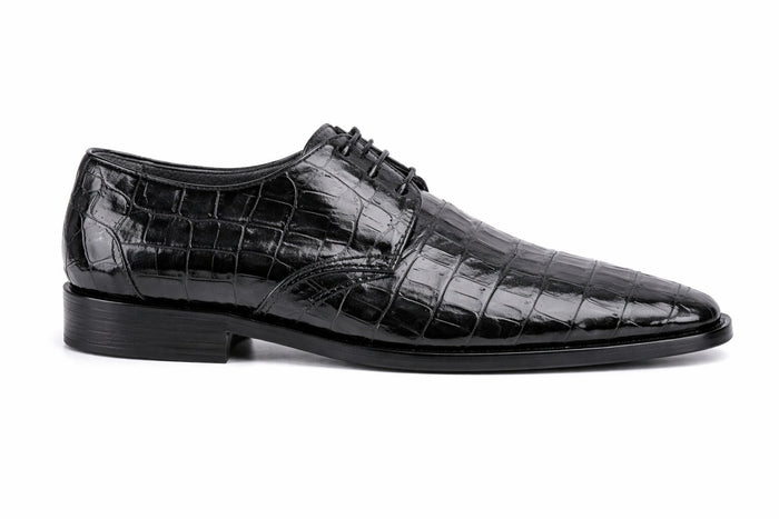 Los Altos Black Genuine All-Over Crocodile ~ World Best Alligator Shoe ~ Gator Skin Belly Shoes