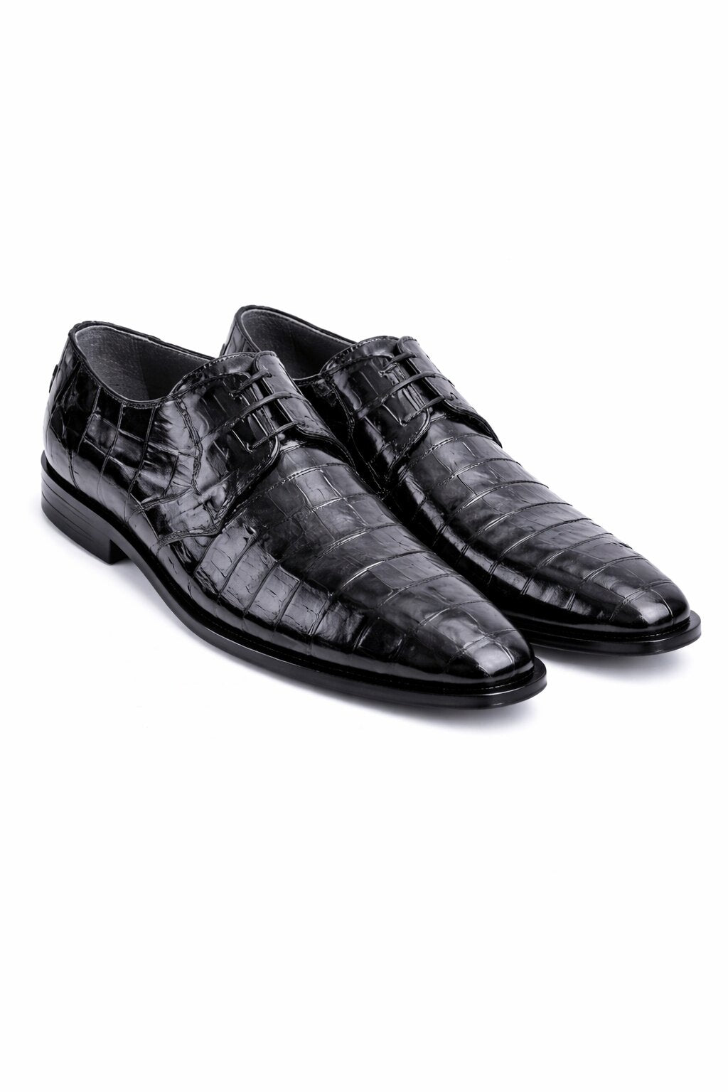 Los Altos Black Genuine All-Over Crocodile ~ World Best Alligator Shoe ~ Gator Skin Belly Shoes