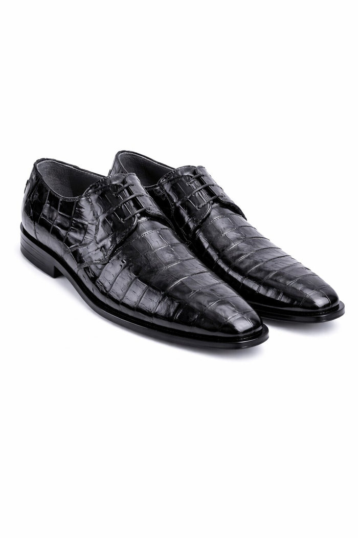 Los Altos Black Genuine All-Over Crocodile ~ World Best Alligator Shoe ~ Gator Skin Belly Shoes