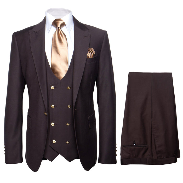 Chocolate Brown Slim Fit Suit ?? Rossi Man Max 3-Piece Formal Set