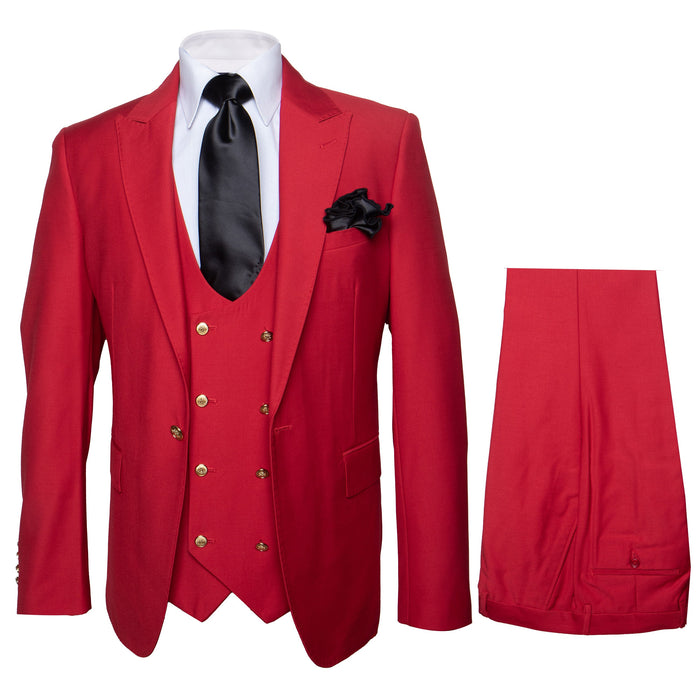 Rossi Man Max Slim Fit Formal Suit ?? 3-Piece Set in Bold Solid Red | RM1191