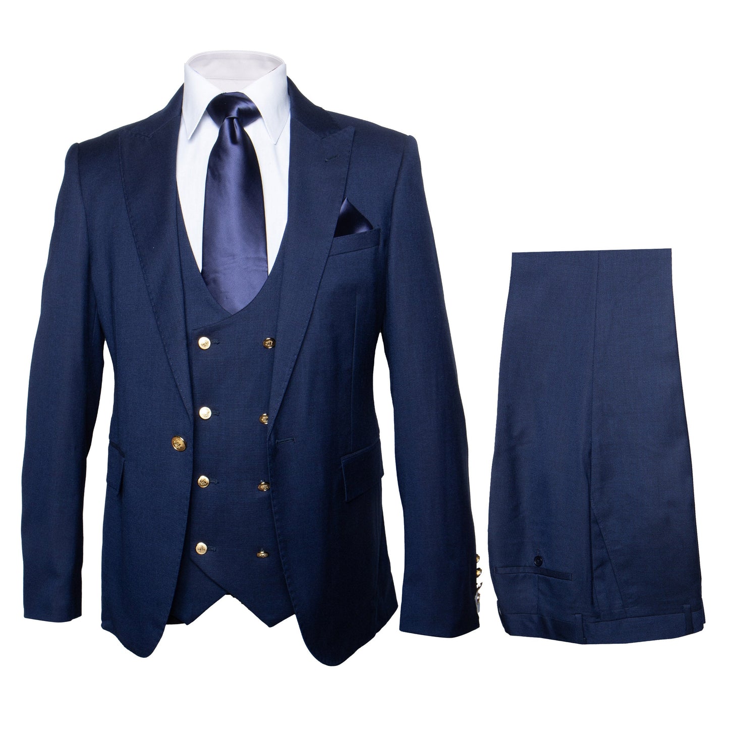 Modern 3-Piece Suit for Men ?? Rossi Man Max Tailored Slim Fit in Solid Navy | RM1393