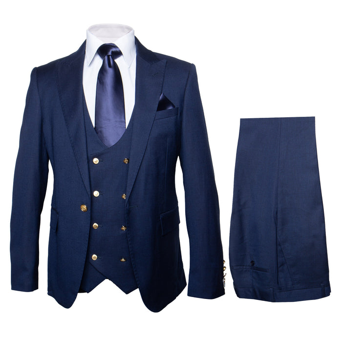 Modern 3-Piece Suit for Men ?? Rossi Man Max Tailored Slim Fit in Solid Navy | RM1393