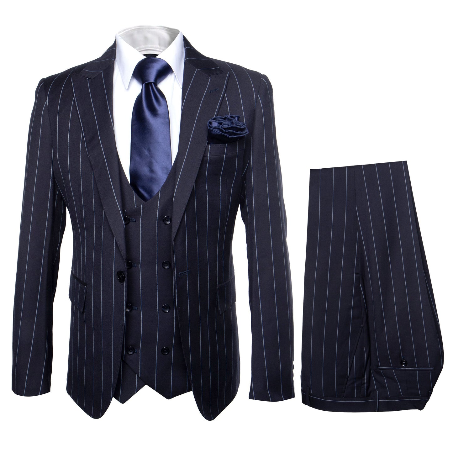 Rossi Man MAX RM1725 Slim Fit 3-Piece Suit ?? Modern & Stylish Navy Suit for Men