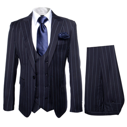 Rossi Man MAX RM1725 Slim Fit 3-Piece Suit ?? Modern & Stylish Navy Suit for Men