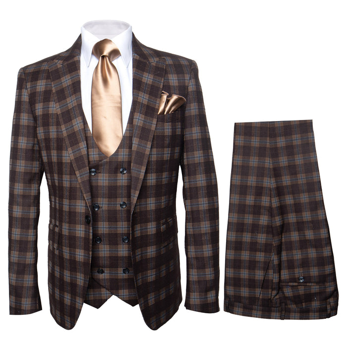 Brown Slim Fit 3-Piece Suit ?? Rossi Man Max Men??s Formalwear | RM1735