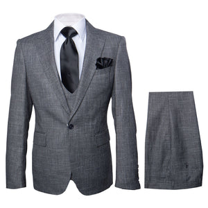 Rossi Man MAX RM1784 Slim Fit 3-Piece Suit ?? Stylish Grey Formal Suit for Men